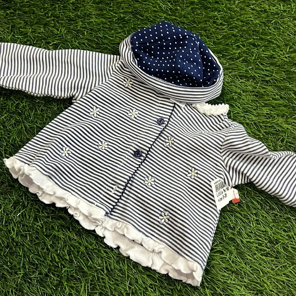 Little Me Button up sweater with matching Hat